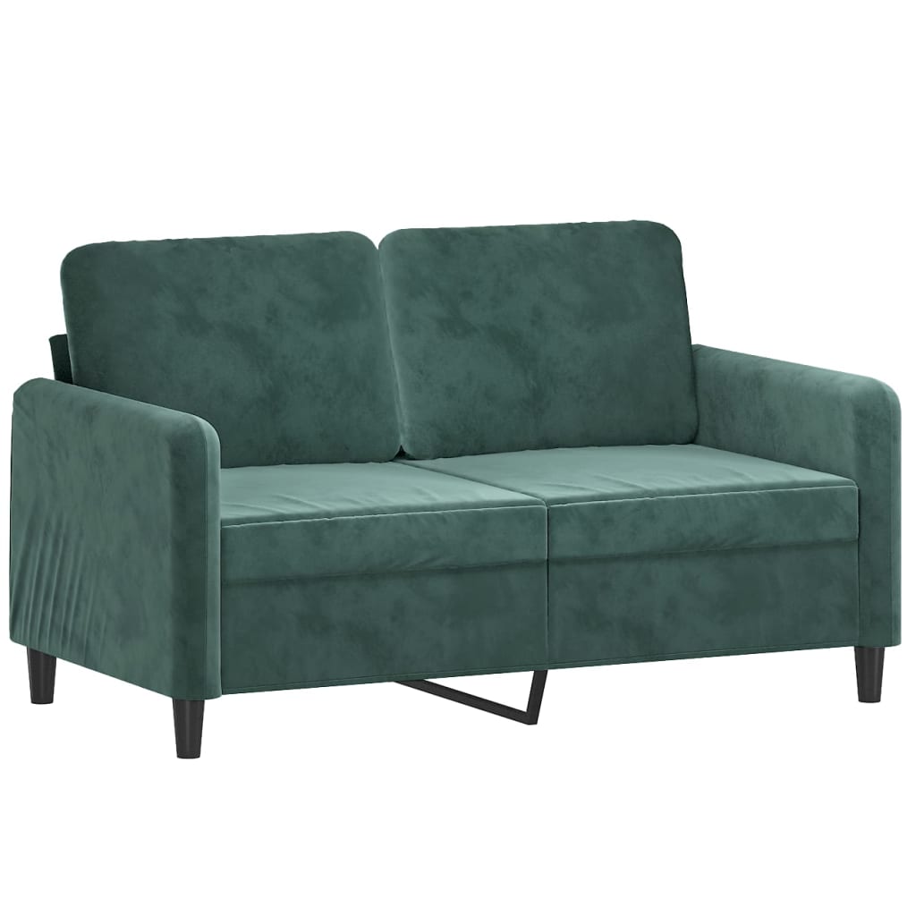 Divano a 2 Posti Verde Scuro 120 cm in Velluto - homemem39