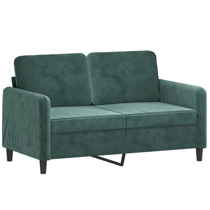 Divano a 2 Posti Verde Scuro 120 cm in Velluto - homemem39
