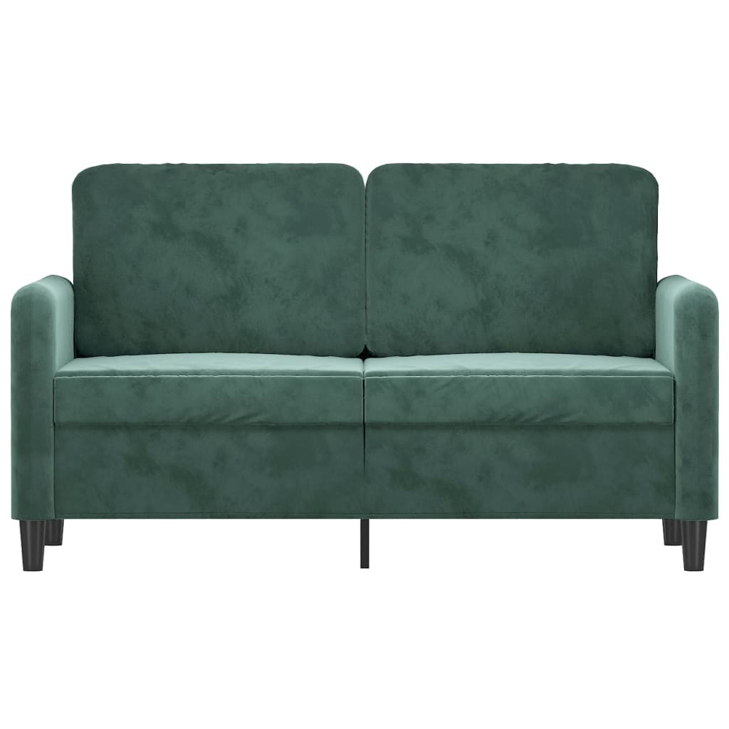 Divano a 2 Posti Verde Scuro 120 cm in Velluto - homemem39