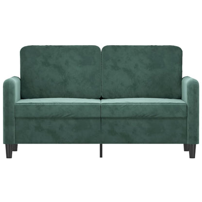 Divano a 2 Posti Verde Scuro 120 cm in Velluto - homemem39
