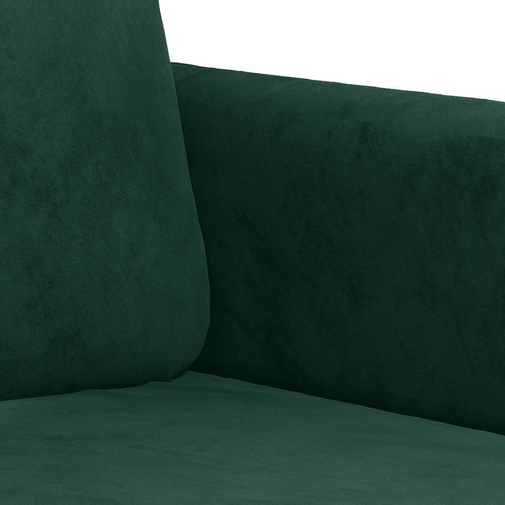 Divano a 2 Posti Verde Scuro 120 cm in Velluto