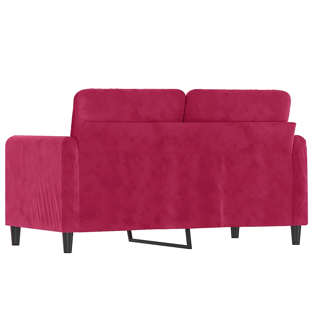 Divano a 2 Posti Rosso Vino 120 cm in Velluto | homemem39