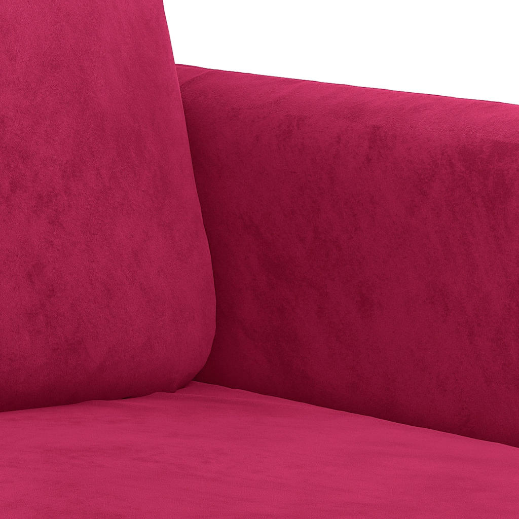 Divano a 2 Posti Rosso Vino 120 cm in Velluto | homemem39