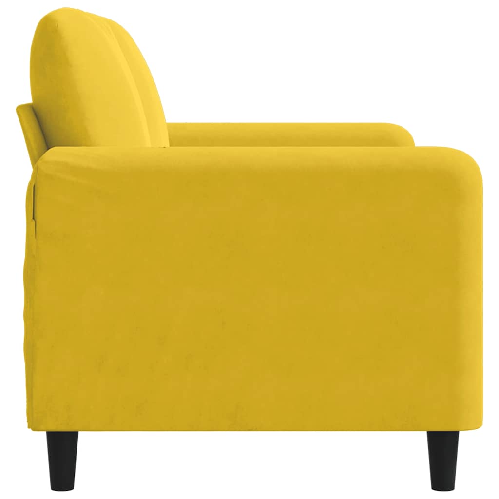 Divano a 2 Posti giallo 120 cm in Velluto | homemem39