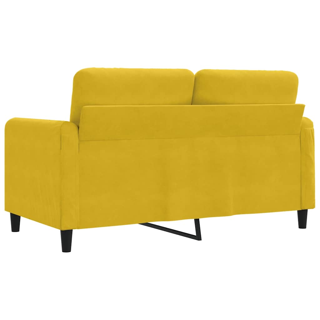 Divano a 2 Posti giallo 120 cm in Velluto | homemem39