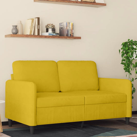 Divano a 2 Posti giallo 120 cm in Velluto | homemem39