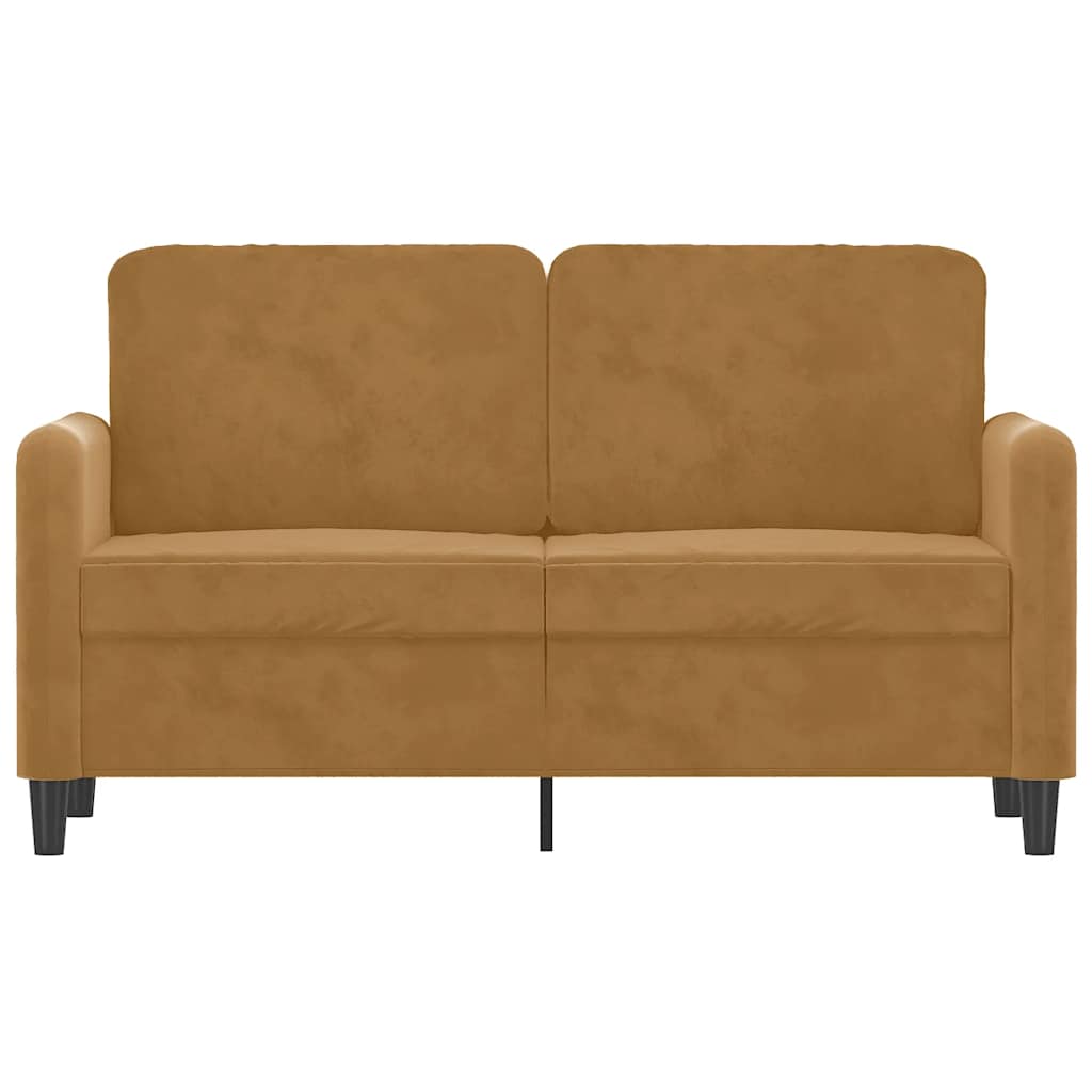 Divano a 2 Posti marrone 120 cm in Velluto | homemem39