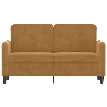 Divano a 2 Posti marrone 120 cm in Velluto | homemem39