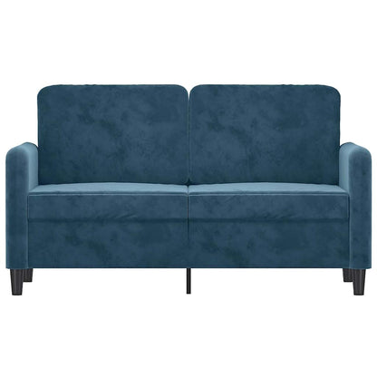 Divano a 2 Posti Blu 120 cm in Velluto | homemem39