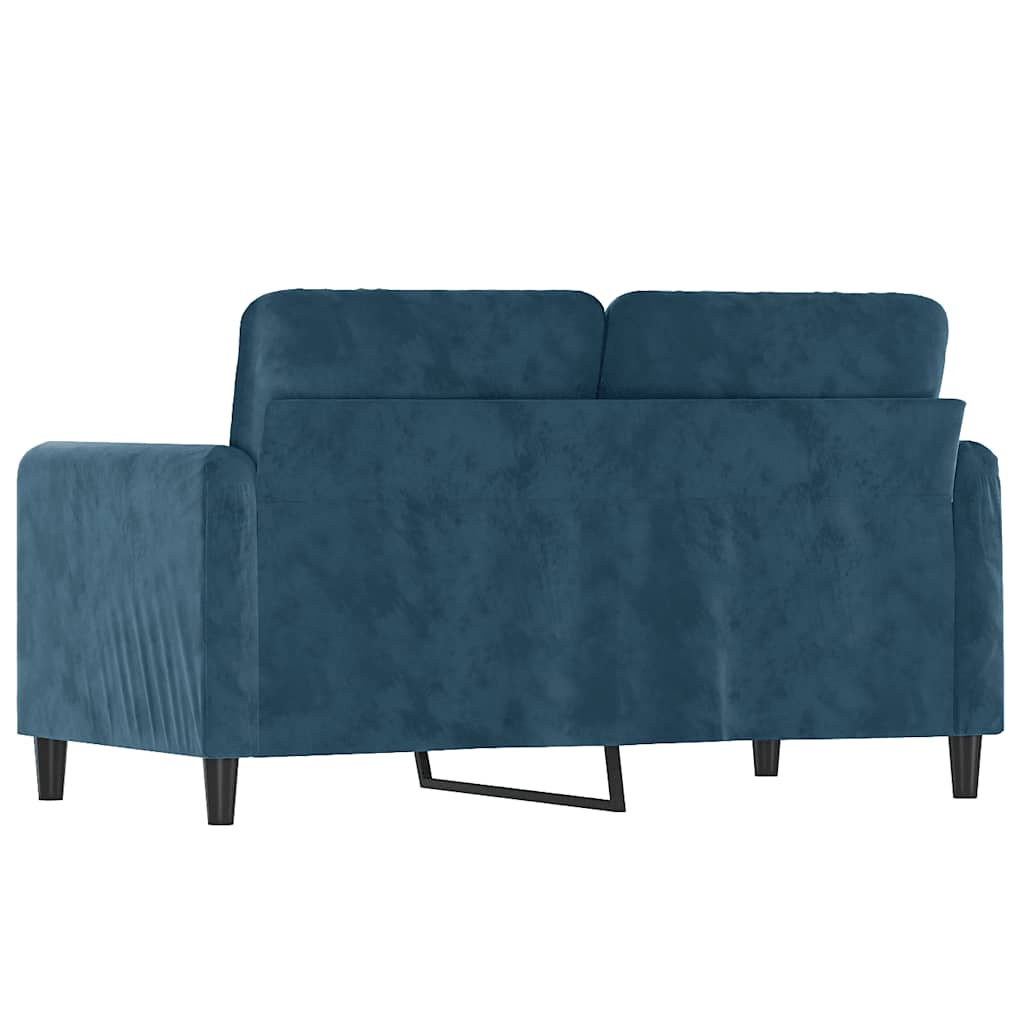 Divano a 2 Posti Blu 120 cm in Velluto | homemem39