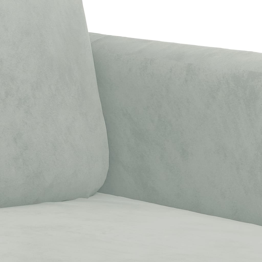 Divano a 2 Posti Grigio Chiaro 140 cm in Velluto - homemem39