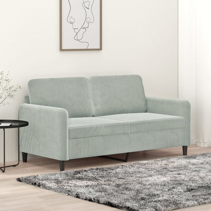 Divano a 2 Posti Grigio Chiaro 140 cm in Velluto - homemem39