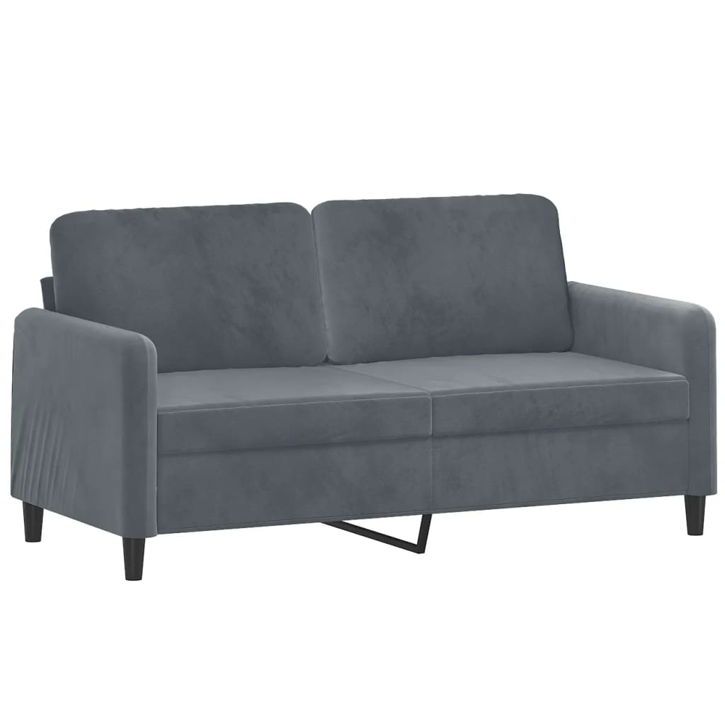 Divano a 2 Posti grigio scuro140 cm in Velluto - homemem39
