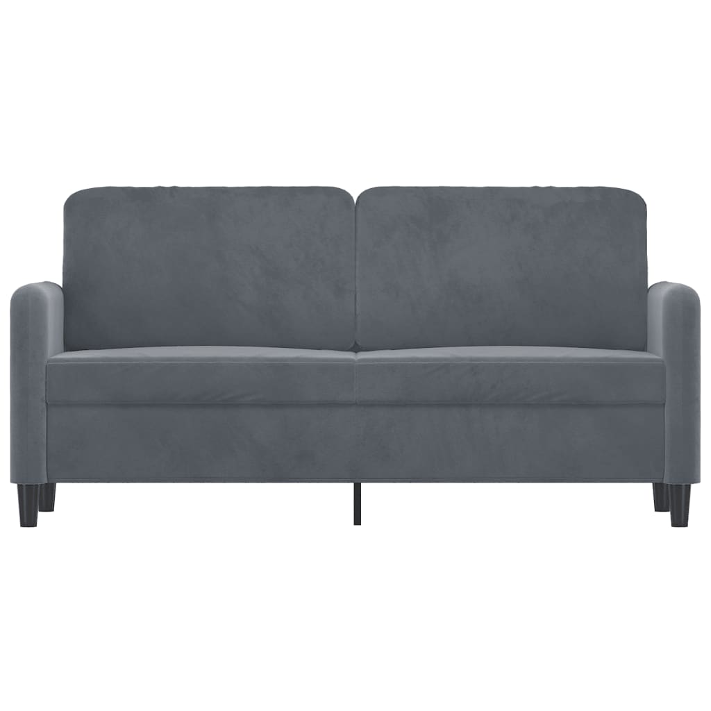 Divano a 2 Posti grigio scuro140 cm in Velluto - homemem39