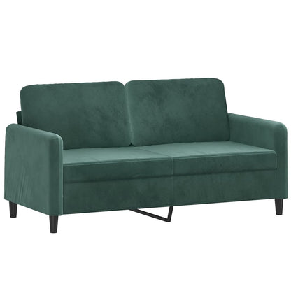Divano a 2 Posti Verde Scuro 140 cm in Velluto - homemem39