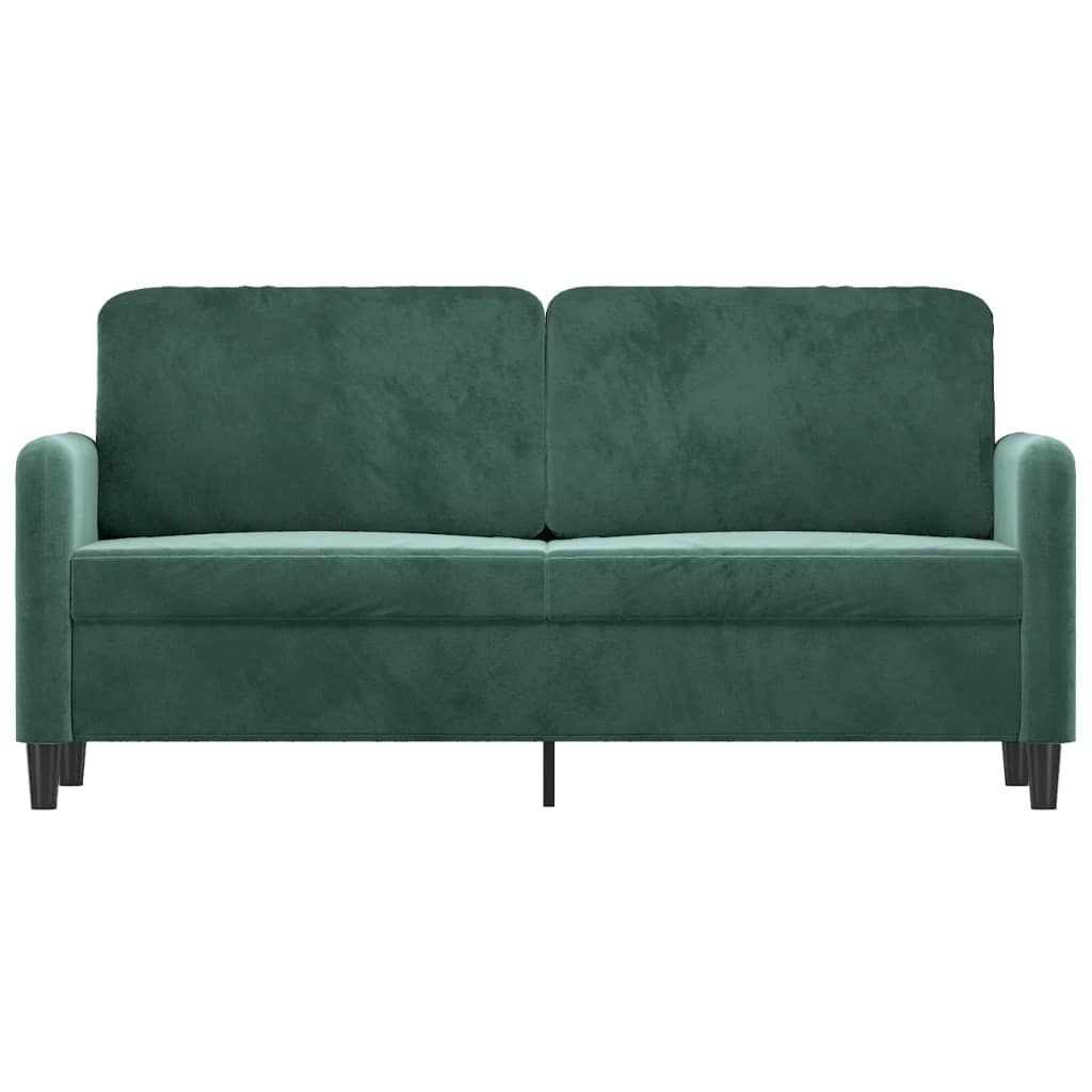 Divano a 2 Posti Verde Scuro 140 cm in Velluto - homemem39