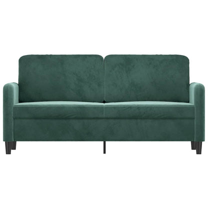 Divano a 2 Posti Verde Scuro 140 cm in Velluto - homemem39