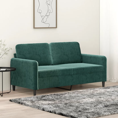 Divano a 2 Posti Verde Scuro 140 cm in Velluto - homemem39