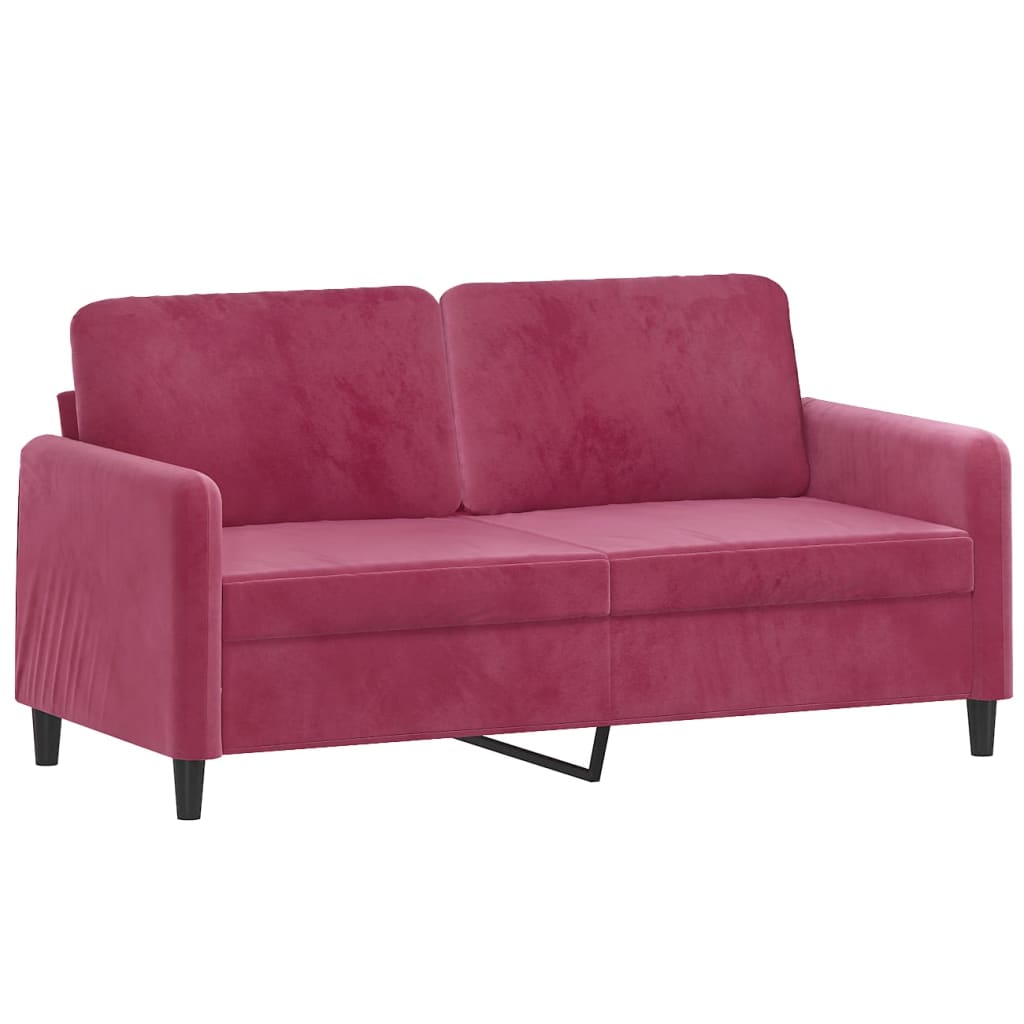 Divano a 2 Posti Rosso Vino 140 cm in Velluto - homemem39
