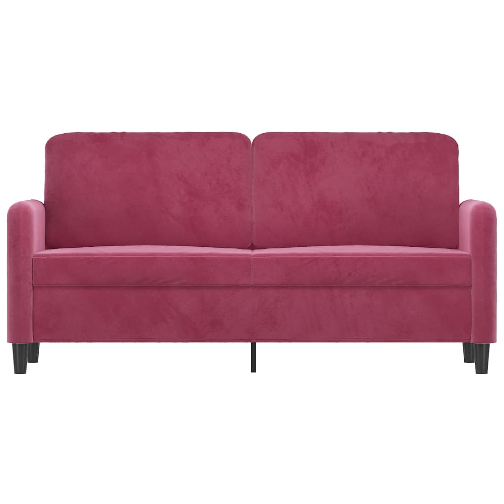 Divano a 2 Posti Rosso Vino 140 cm in Velluto - homemem39