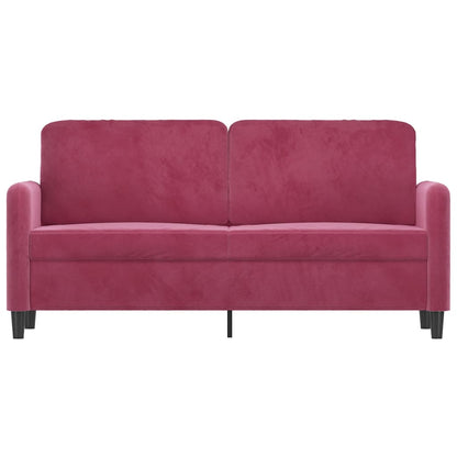 Divano a 2 Posti Rosso Vino 140 cm in Velluto - homemem39