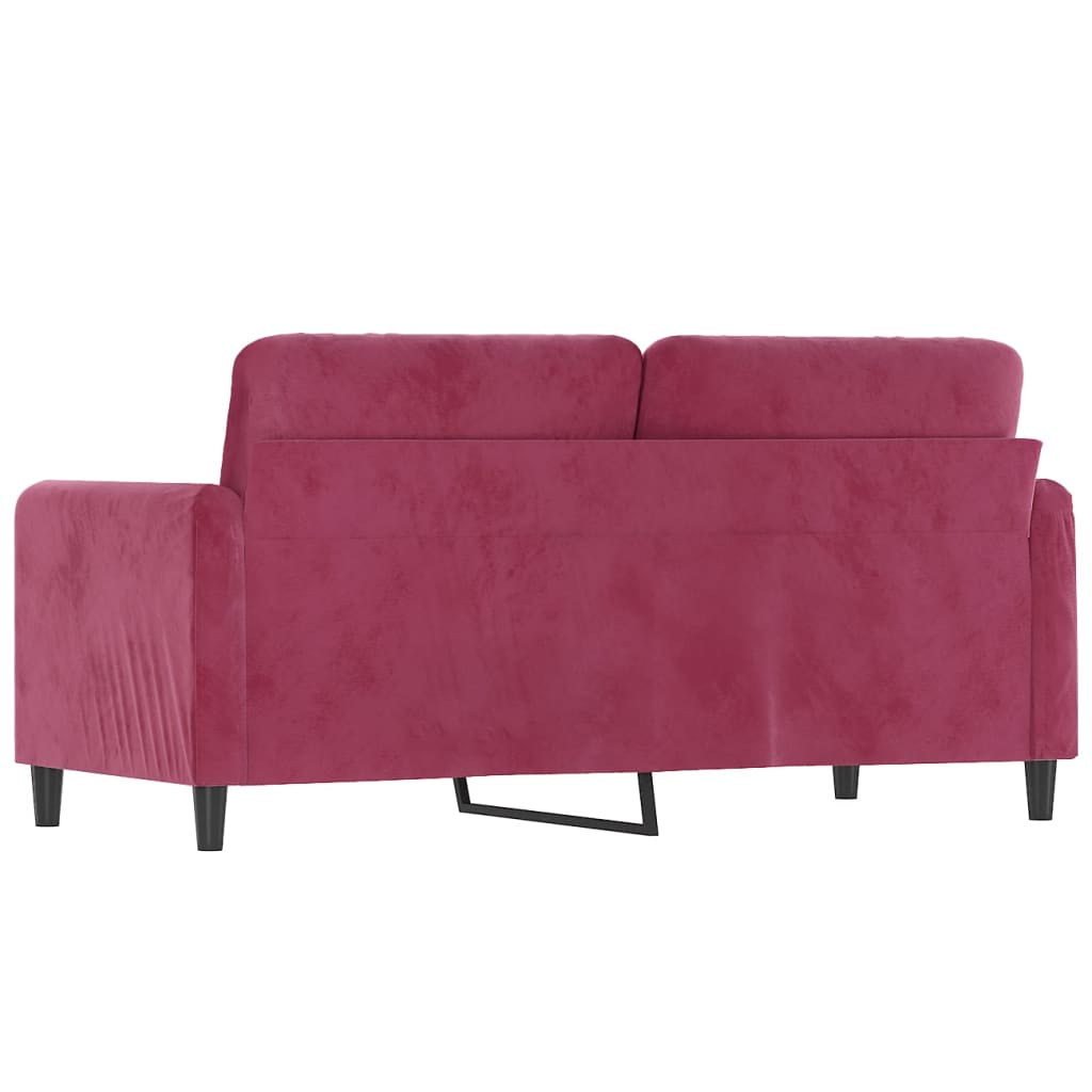 Divano a 2 Posti Rosso Vino 140 cm in Velluto - homemem39