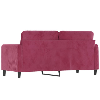 Divano a 2 Posti Rosso Vino 140 cm in Velluto - homemem39