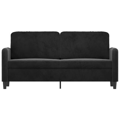 Divano a 2 Posti Nero 140 cm in Velluto - homemem39