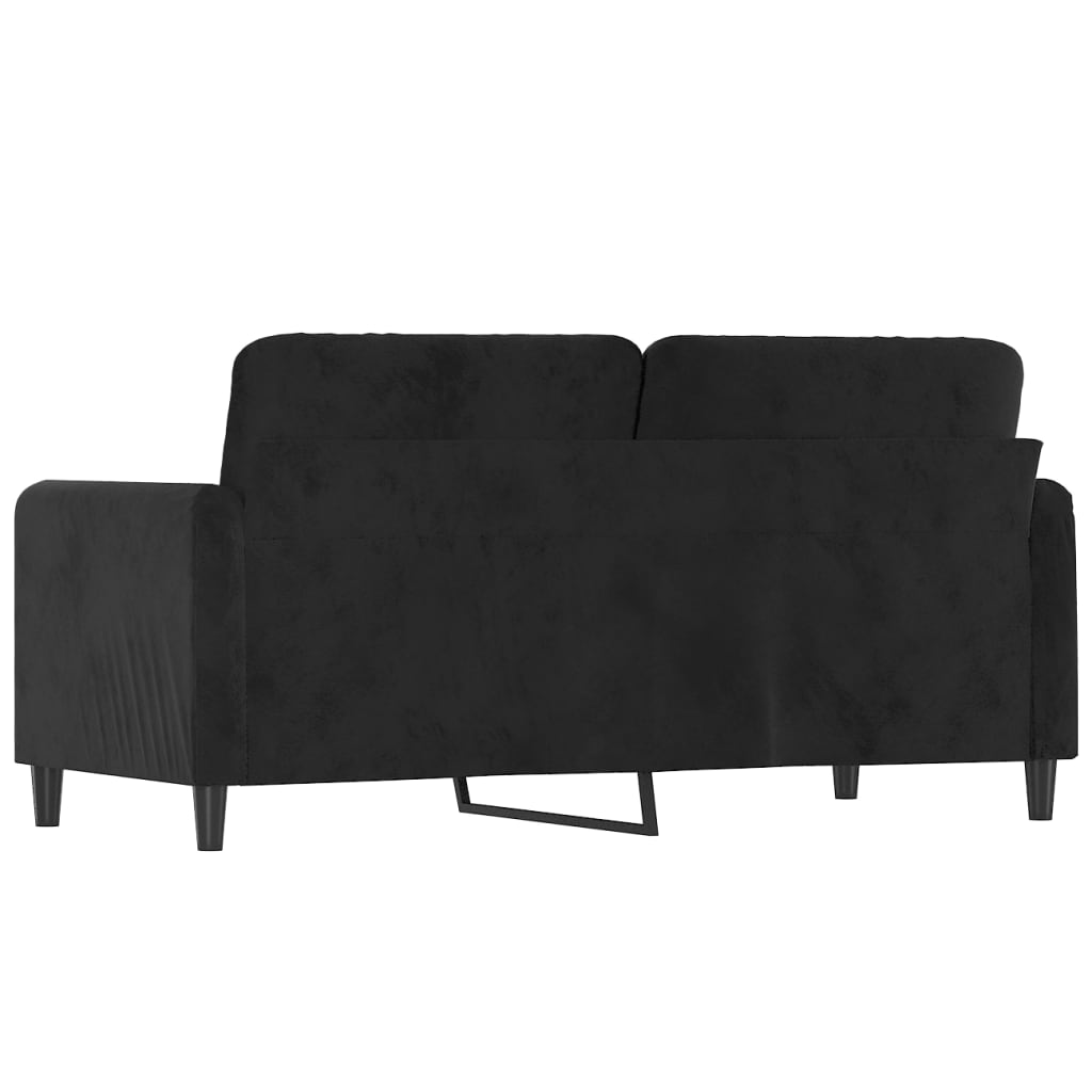 Divano a 2 Posti Nero 140 cm in Velluto - homemem39