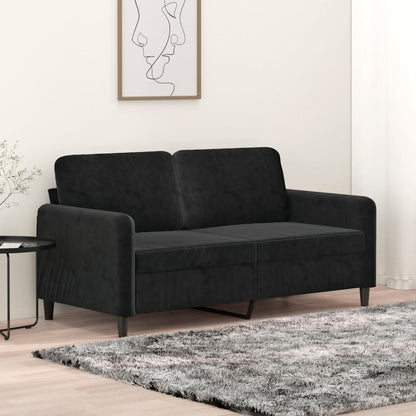 Divano a 2 Posti Nero 140 cm in Velluto - homemem39