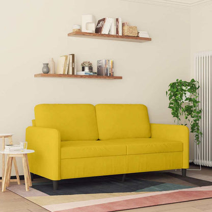 Divano a 2 Posti giallo 140 cm in Velluto | homemem39