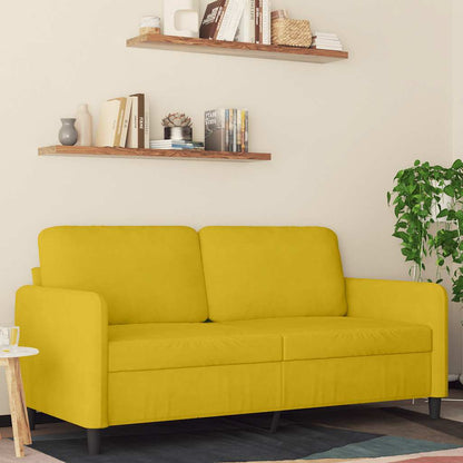 Divano a 2 Posti giallo 140 cm in Velluto | homemem39