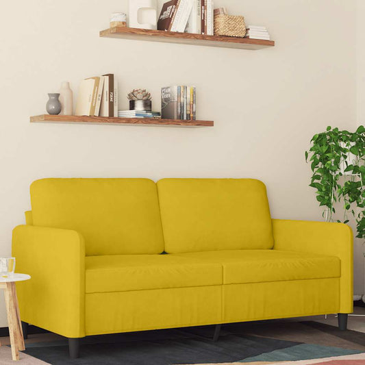 Divano a 2 Posti giallo 140 cm in Velluto | homemem39