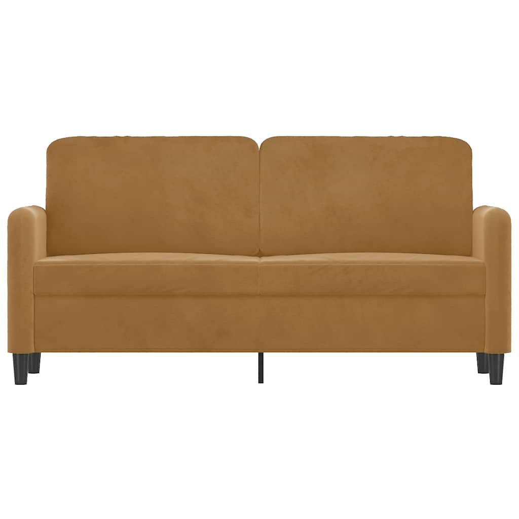 Divano a 2 Posti Marrone 140 cm in Velluto | homemem39