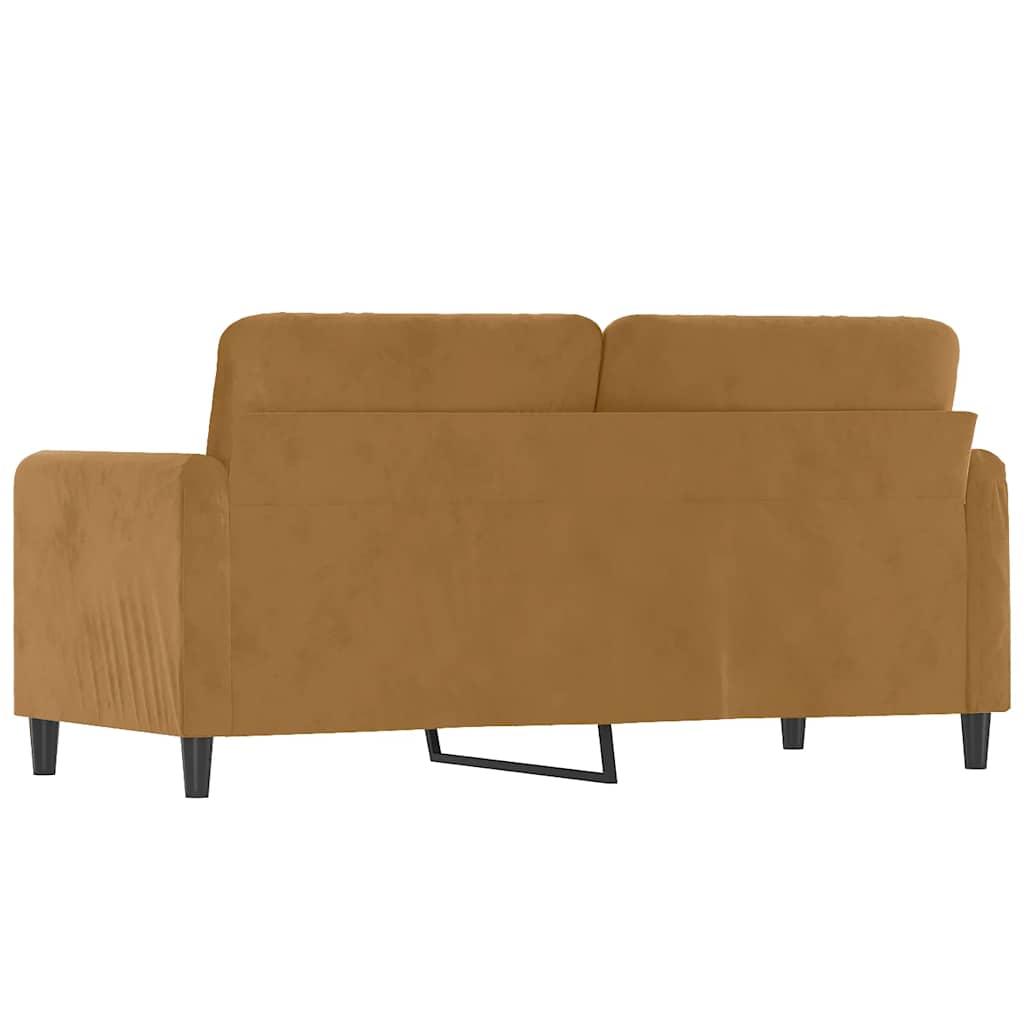Divano a 2 Posti Marrone 140 cm in Velluto | homemem39