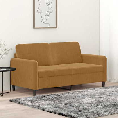 Divano a 2 Posti Marrone 140 cm in Velluto | homemem39