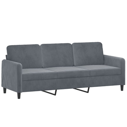 Divano a 3 Posti Grigio Scuro 180 cm in Velluto