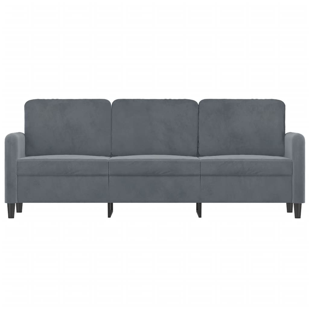 Divano a 3 Posti Grigio Scuro 180 cm in Velluto