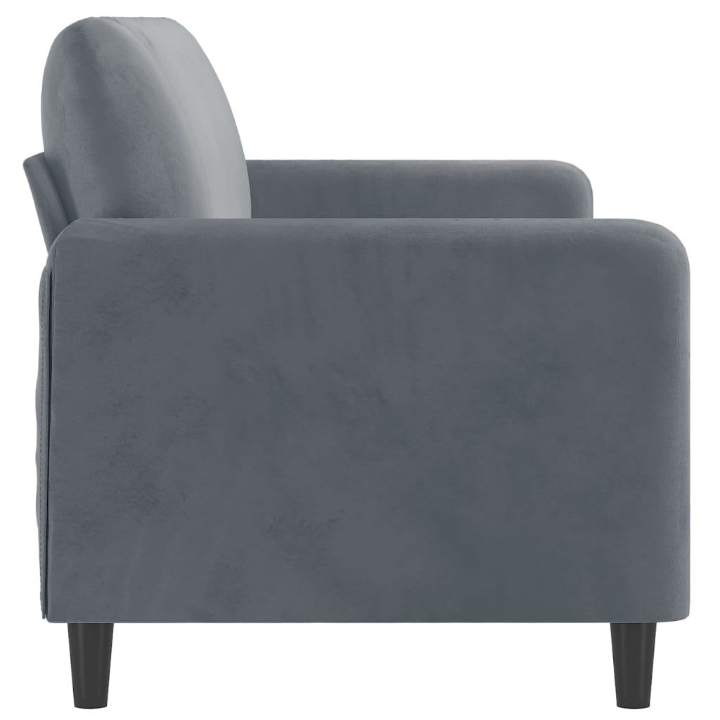 Divano a 3 Posti Grigio Scuro 180 cm in Velluto