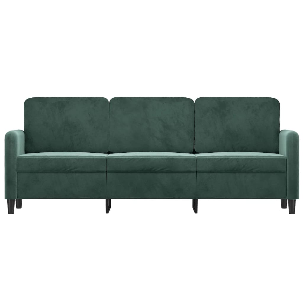 Divano a 3 Posti Verde Scuro 180 cm in Velluto - homemem39
