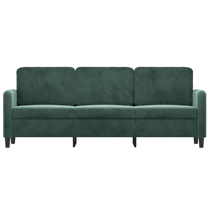 Divano a 3 Posti Verde Scuro 180 cm in Velluto - homemem39