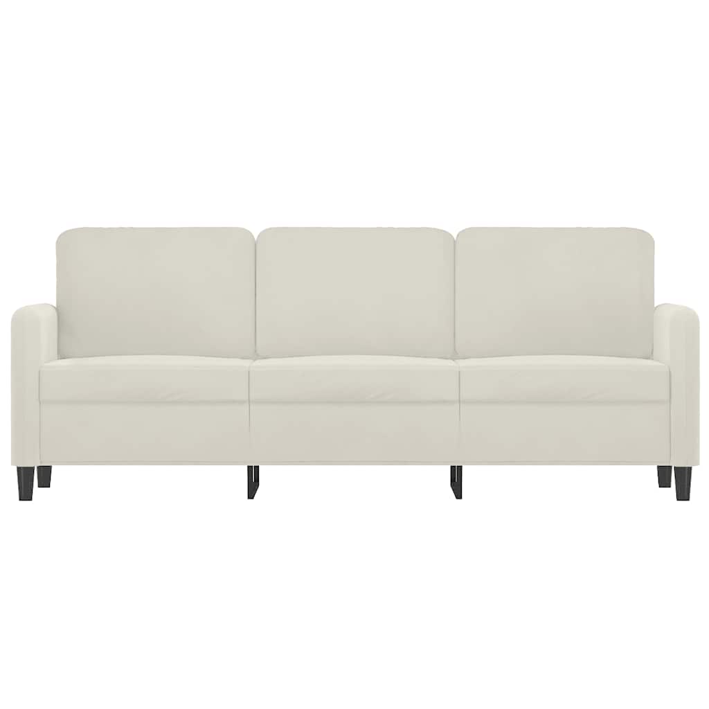 Divano a 3 Posti Crema 180 cm in Velluto | homemem39