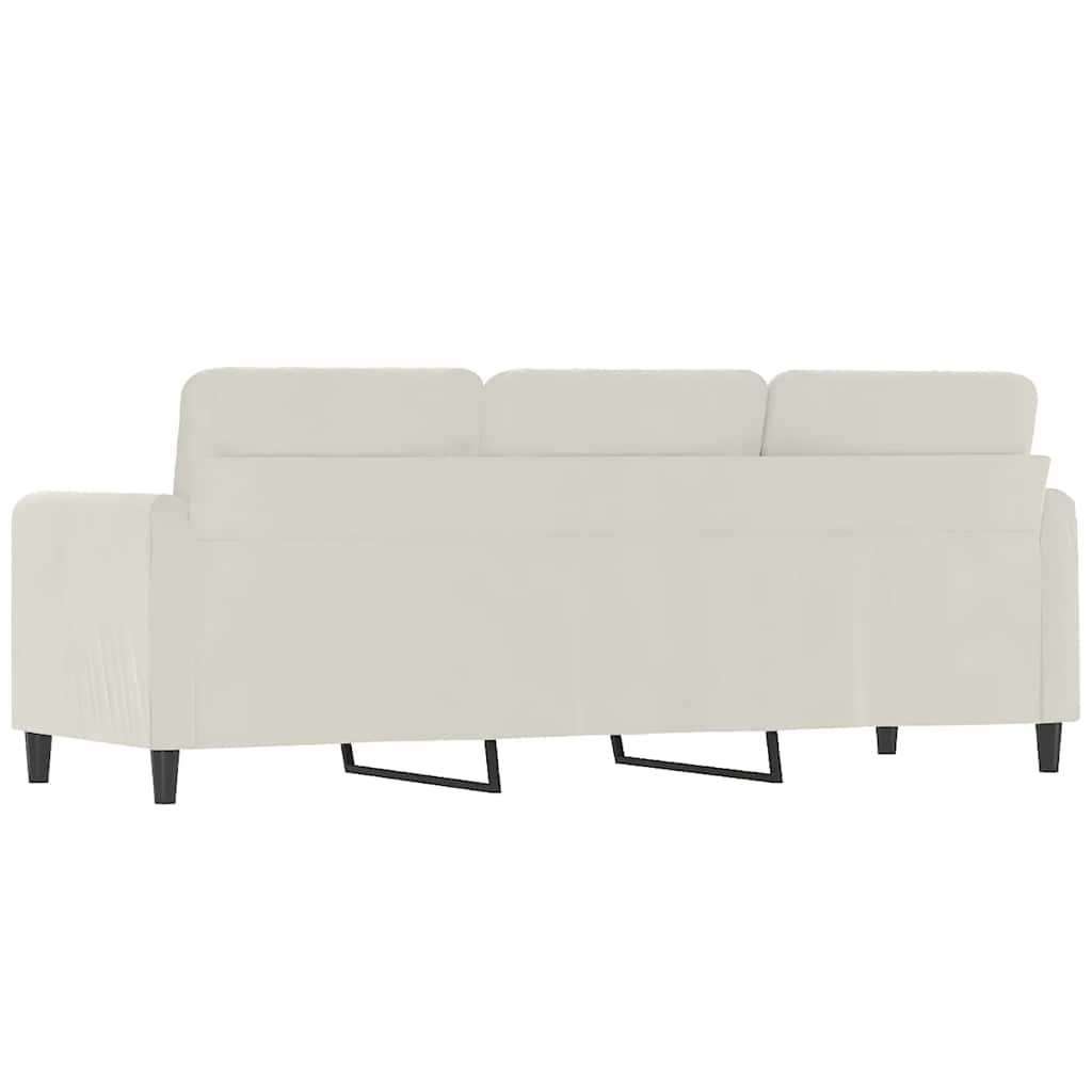 Divano a 3 Posti Crema 180 cm in Velluto | homemem39