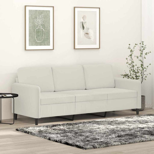 Divano a 3 Posti Crema 180 cm in Velluto | homemem39