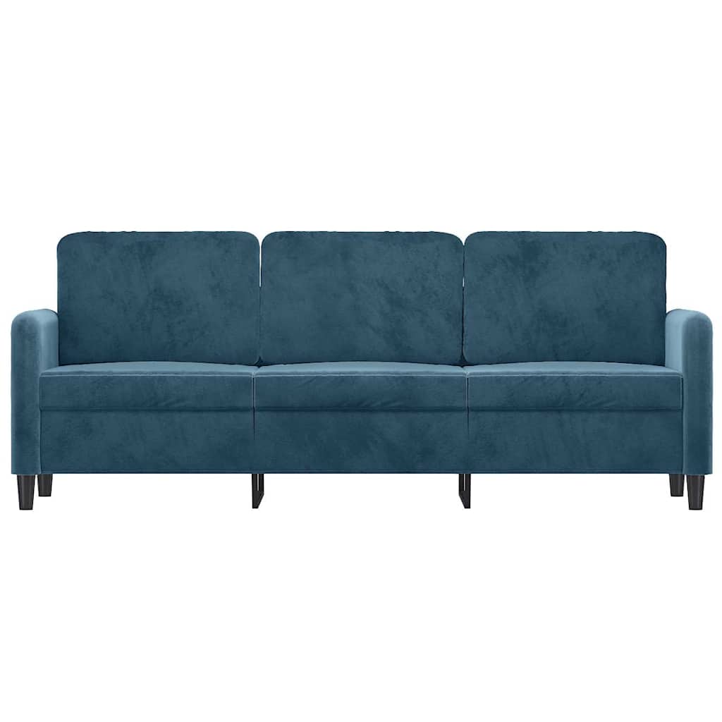Divano a 3 Posti Blu 180 cm in Velluto | homemem39