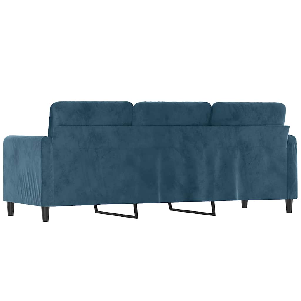 Divano a 3 Posti Blu 180 cm in Velluto | homemem39
