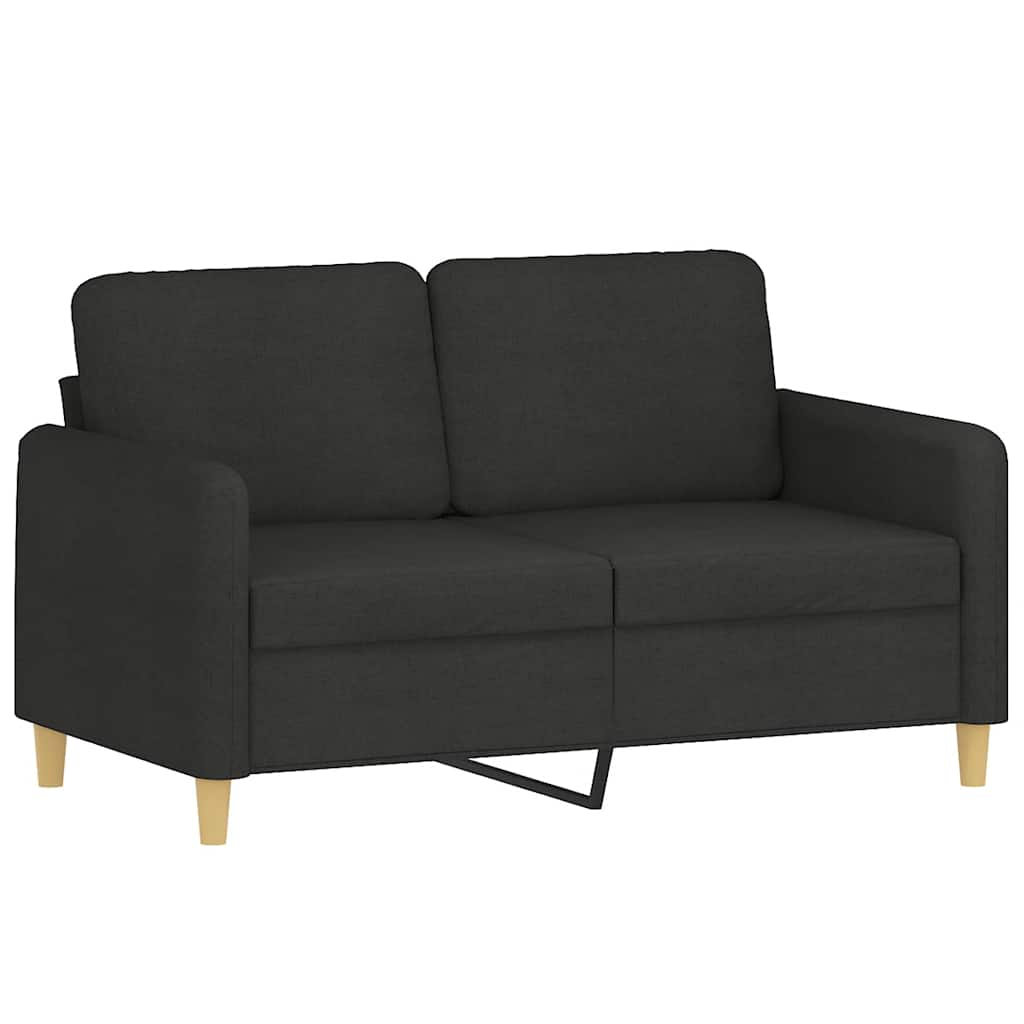 Divano a 2 Posti Nero 120 cm in Tessuto | homemem39