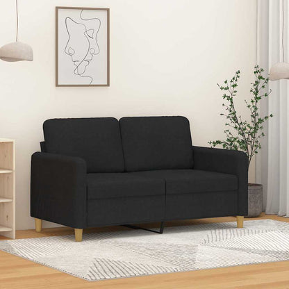 Divano a 2 Posti Nero 120 cm in Tessuto | homemem39