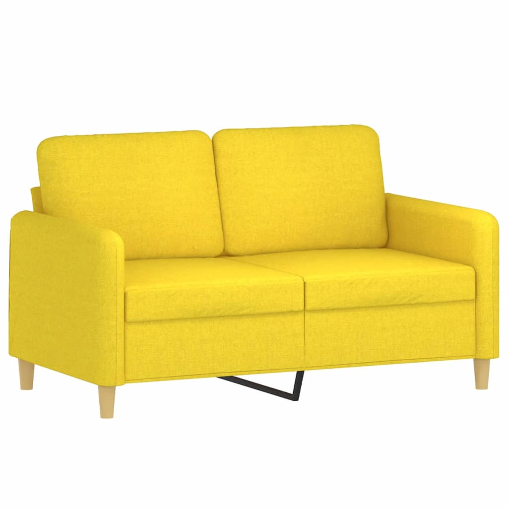 Divano a 2 Posti Giallo Chiaro 120 cm in Tessuto | homemem39