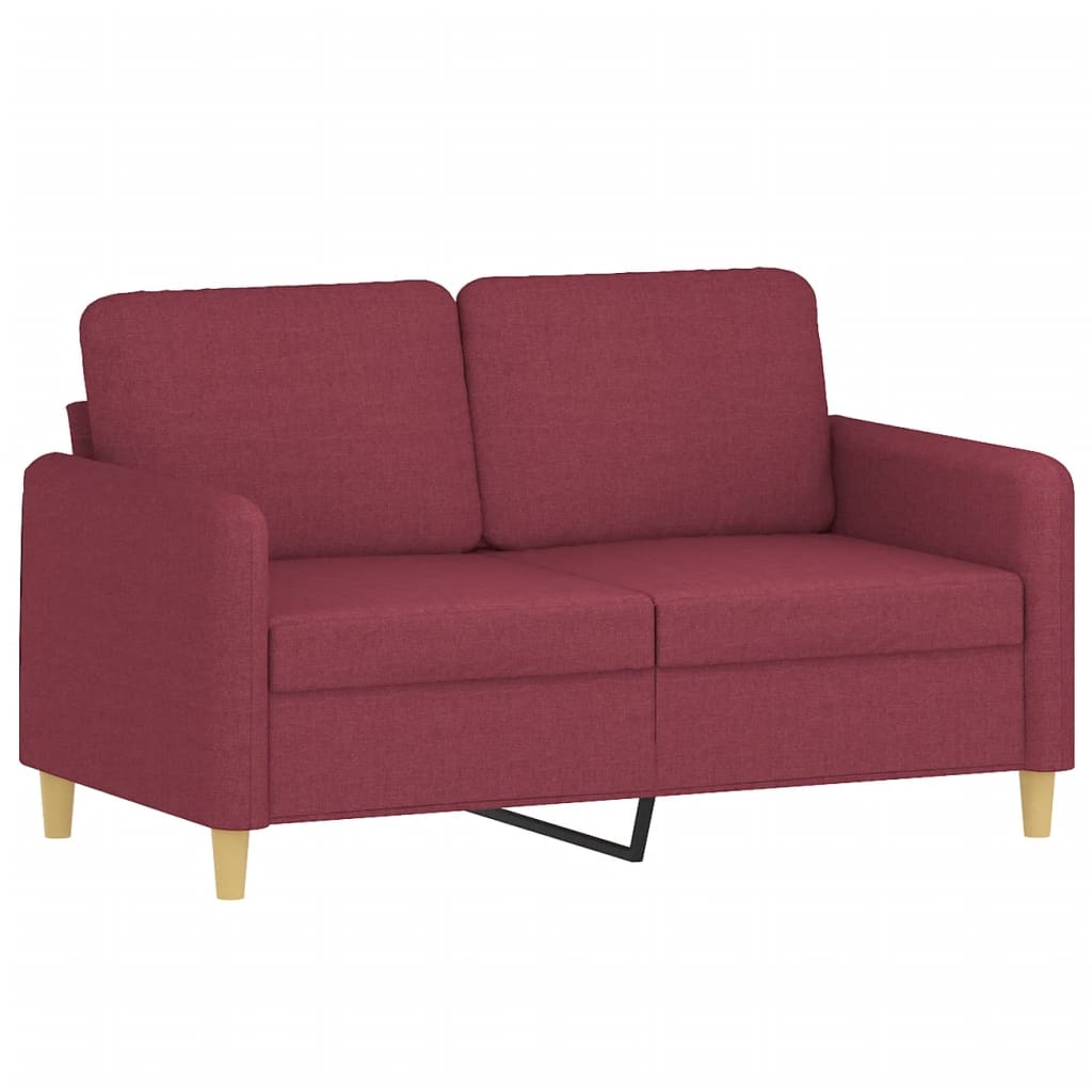 Divano a 2 Posti Rosso Vino 120 cm in Tessuto | homemem39